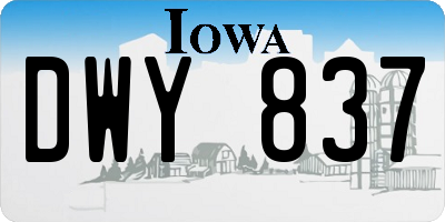 IA license plate DWY837