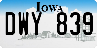 IA license plate DWY839