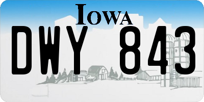 IA license plate DWY843