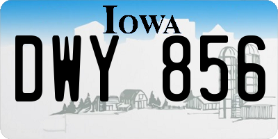 IA license plate DWY856
