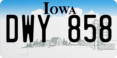 IA license plate DWY858