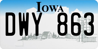 IA license plate DWY863
