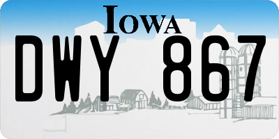 IA license plate DWY867