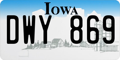 IA license plate DWY869