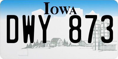IA license plate DWY873