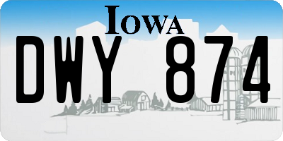 IA license plate DWY874