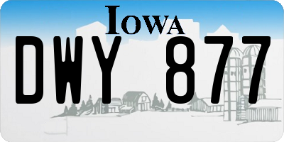 IA license plate DWY877