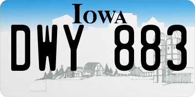 IA license plate DWY883