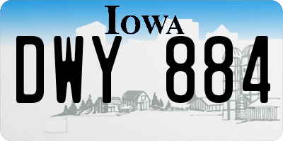 IA license plate DWY884