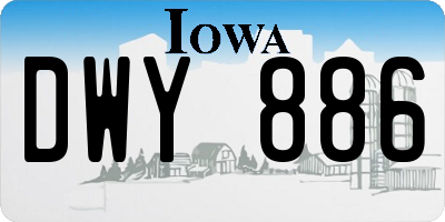IA license plate DWY886