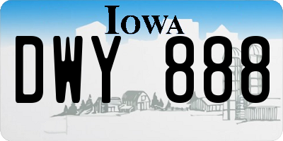 IA license plate DWY888