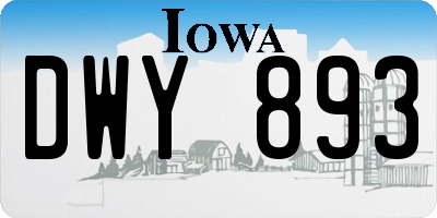 IA license plate DWY893