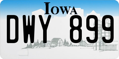 IA license plate DWY899