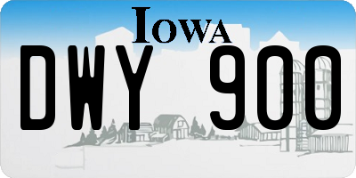 IA license plate DWY900