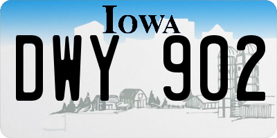 IA license plate DWY902