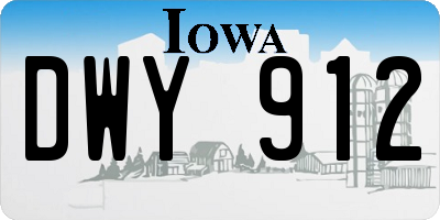 IA license plate DWY912