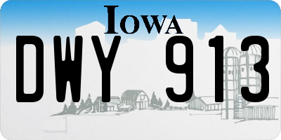 IA license plate DWY913