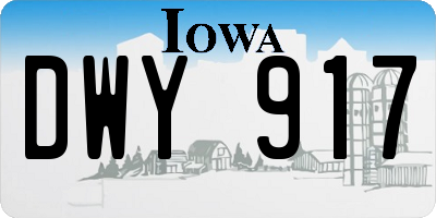 IA license plate DWY917