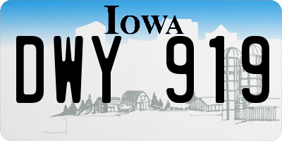 IA license plate DWY919
