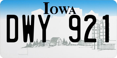 IA license plate DWY921