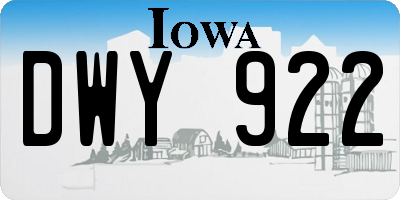IA license plate DWY922