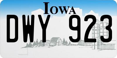 IA license plate DWY923
