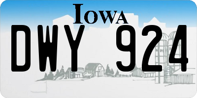 IA license plate DWY924