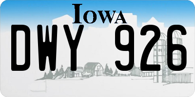 IA license plate DWY926