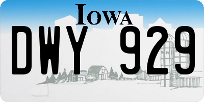 IA license plate DWY929