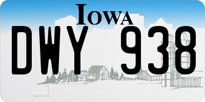 IA license plate DWY938