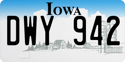 IA license plate DWY942