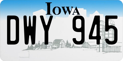 IA license plate DWY945