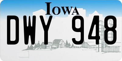 IA license plate DWY948