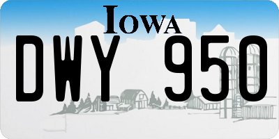 IA license plate DWY950
