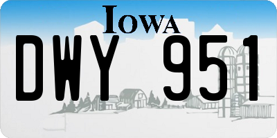 IA license plate DWY951