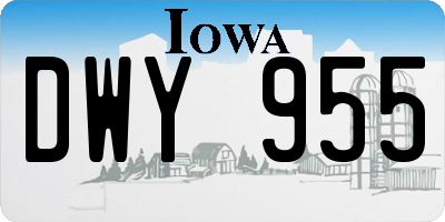 IA license plate DWY955
