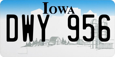 IA license plate DWY956