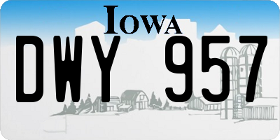 IA license plate DWY957