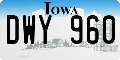 IA license plate DWY960