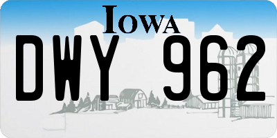 IA license plate DWY962