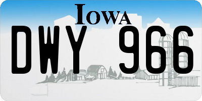 IA license plate DWY966