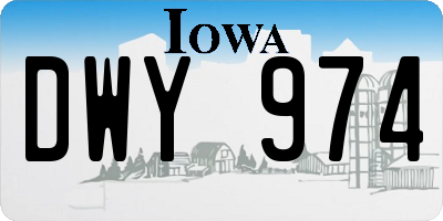 IA license plate DWY974