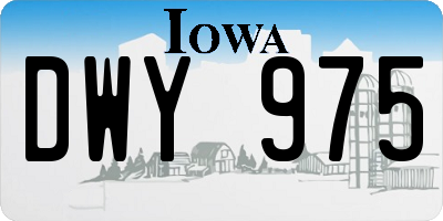 IA license plate DWY975