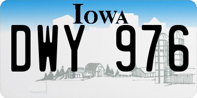 IA license plate DWY976