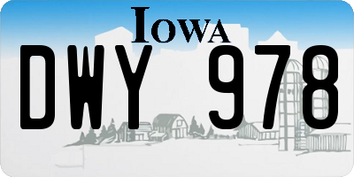 IA license plate DWY978