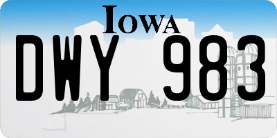 IA license plate DWY983