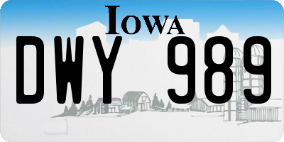 IA license plate DWY989