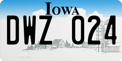 IA license plate DWZ024