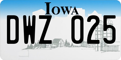 IA license plate DWZ025