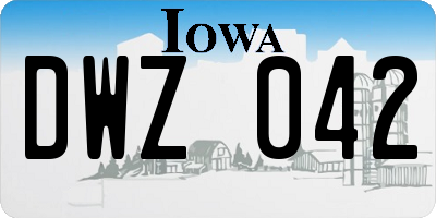 IA license plate DWZ042